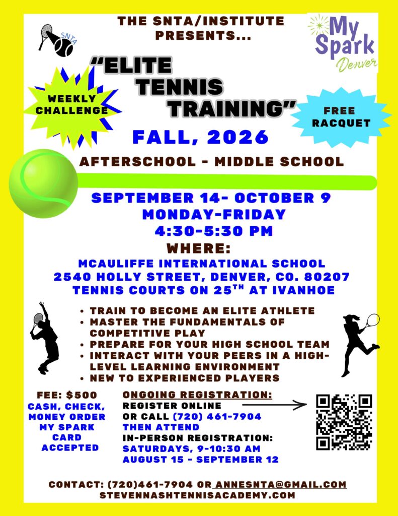 elite tennis training fall flyer