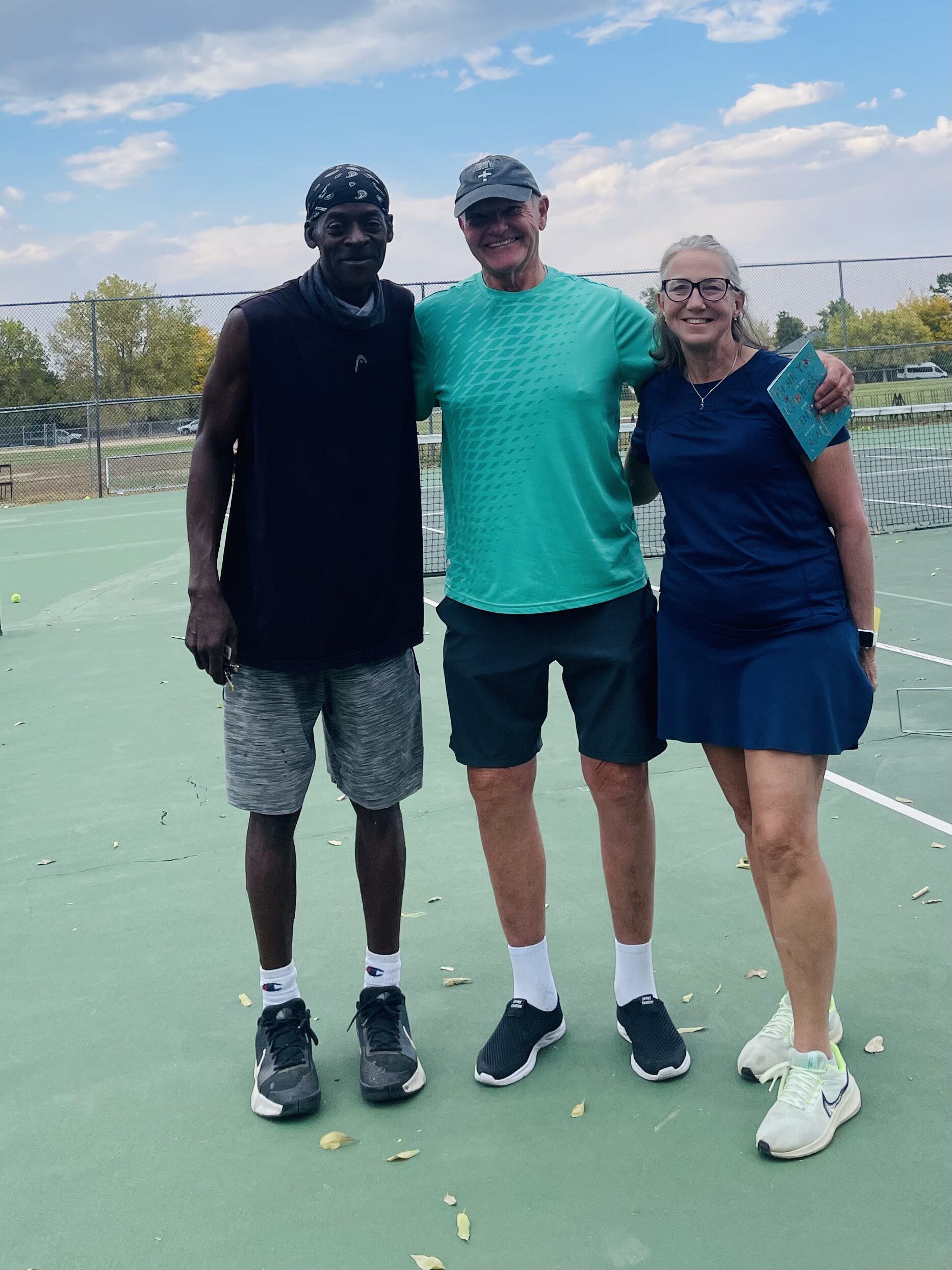 Steven Nash and Anne Ginnold pictured with Tom Talmadge from Racquets for All